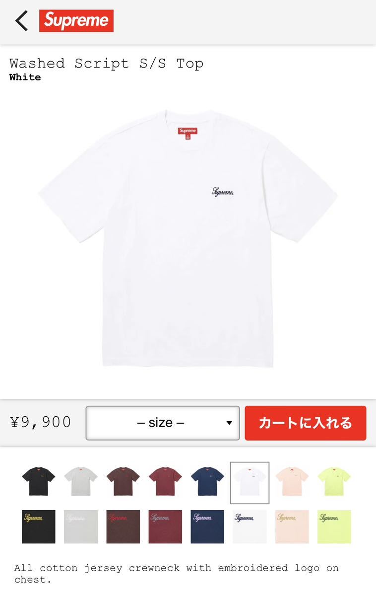 Supreme Washed Script S/S Top シュプリーム ウォッシュ スクリプト トップ tee Tシャツ カットソー box logo ボックス ロゴ