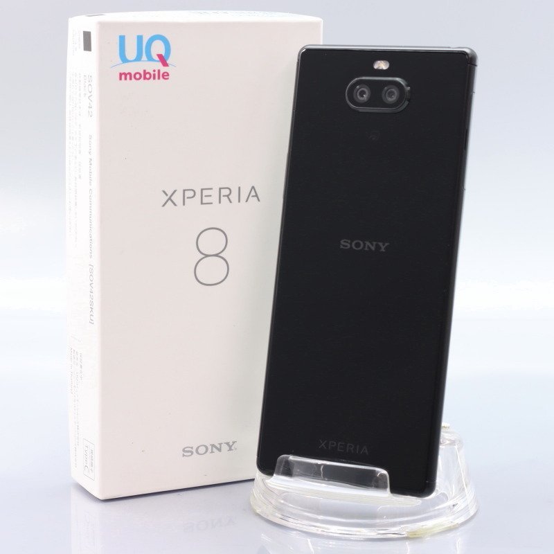 Sony Mobile Xperia 8 SOV42-u ブラック ■UQモバイル ★Joshin1693【1円開始・送料無料】_画像1