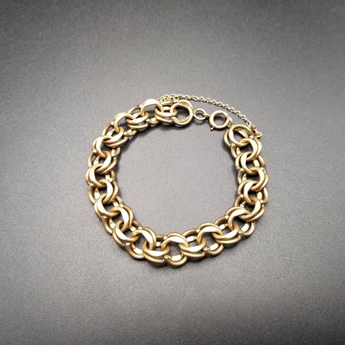 K12 gold trim double link chain Vintage bracele 23.5g standard jewelry casual from formal till 10Y-F