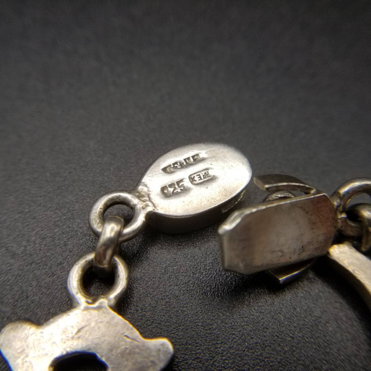 メキシコ 925 シルバー モダンデザイン チェーン リンク ビンテージ