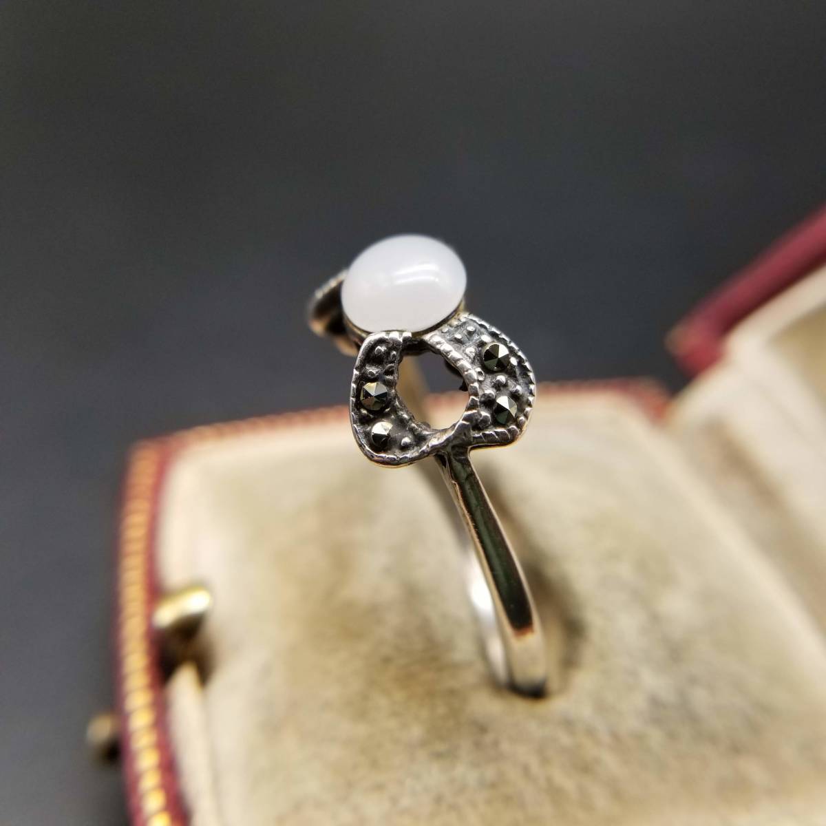  белый Stone лента ...925 серебряный a-ru декоративный элемент Vintage кольцо серебряный кольцо Vintage ma-ka сайт YMJ1