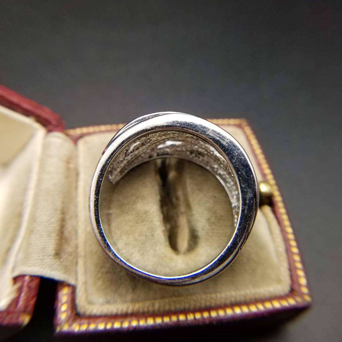 Lia Sophia レイヤー 米国 ヴィンテージ リング シルバートーン 指輪 コスチュームジュエリー ビンテージ レトロ 重ね付け YJI2の画像4