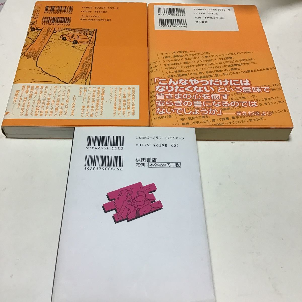 6冊　地を這う魚　カオスノート　アル中病棟　やけくそ天使　１ （秋田文庫） 吾妻ひでお／著 　失踪日記 吾妻ひでお　うつうつひでお日記_画像2