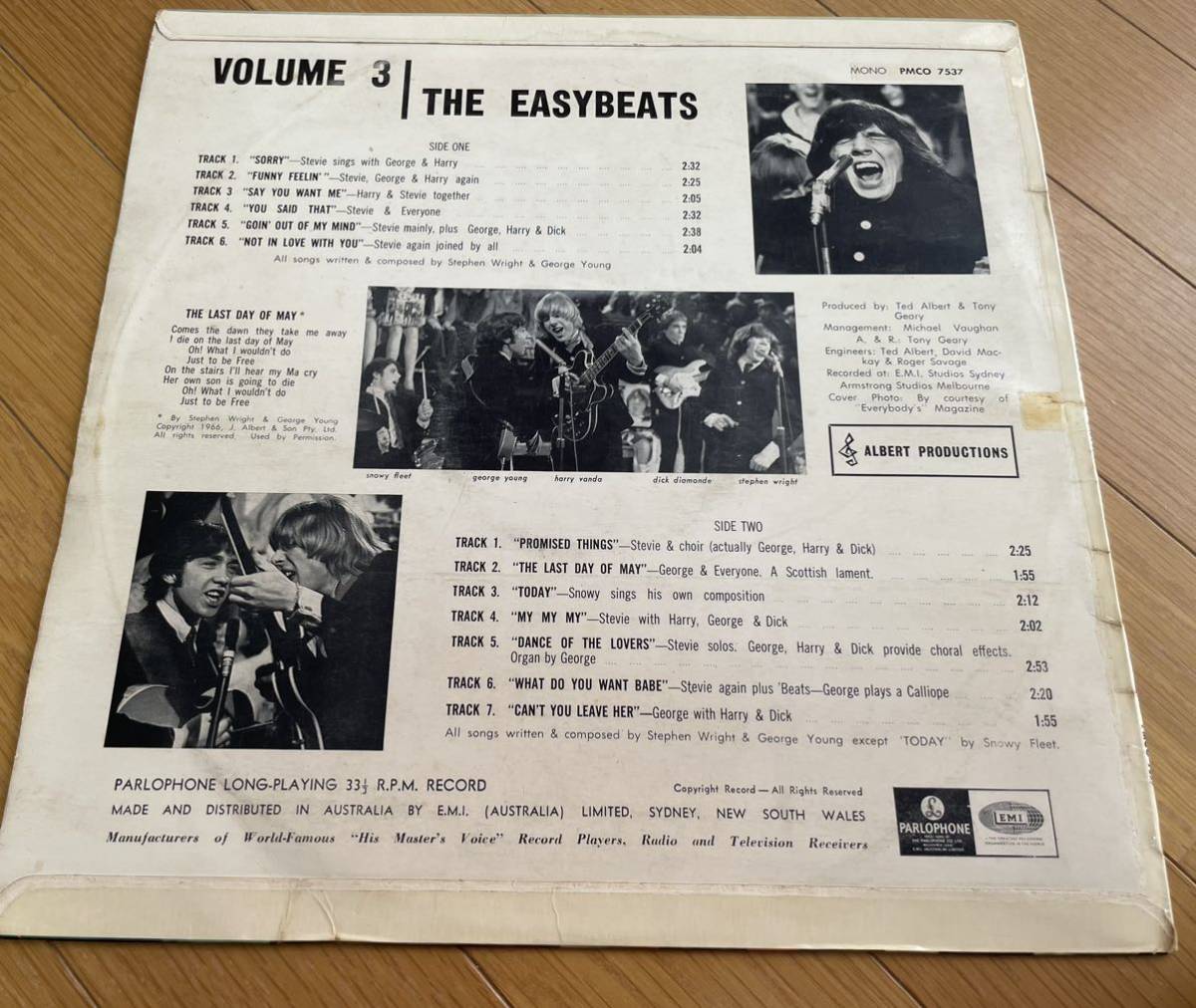 THE EASYBEATS -Volume 3 1966年オーストラリアオリジナルLP Mono_画像3