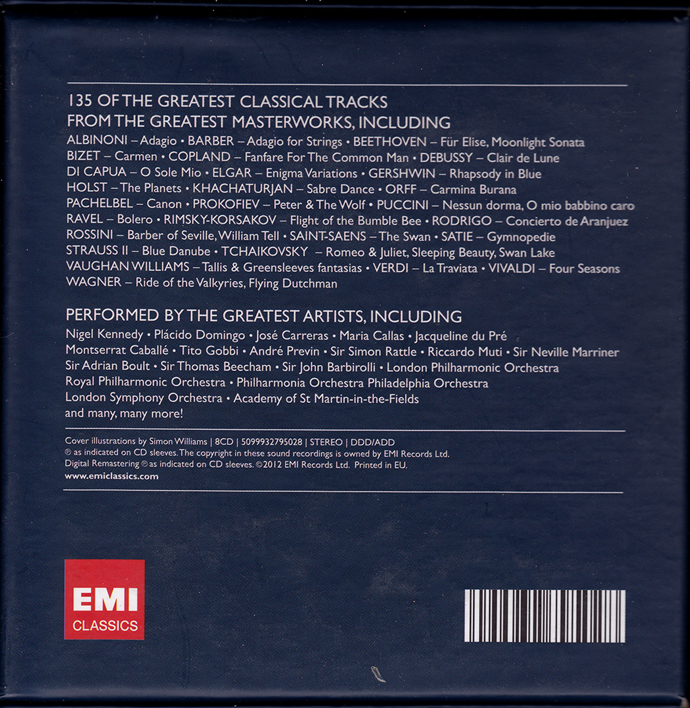 THE CLASSICAL EXPERIENCE / 135 OF THE GREATEST CLASSICAL TRACKS (8CD) EMI 135曲入り廃盤貴重品！_画像2