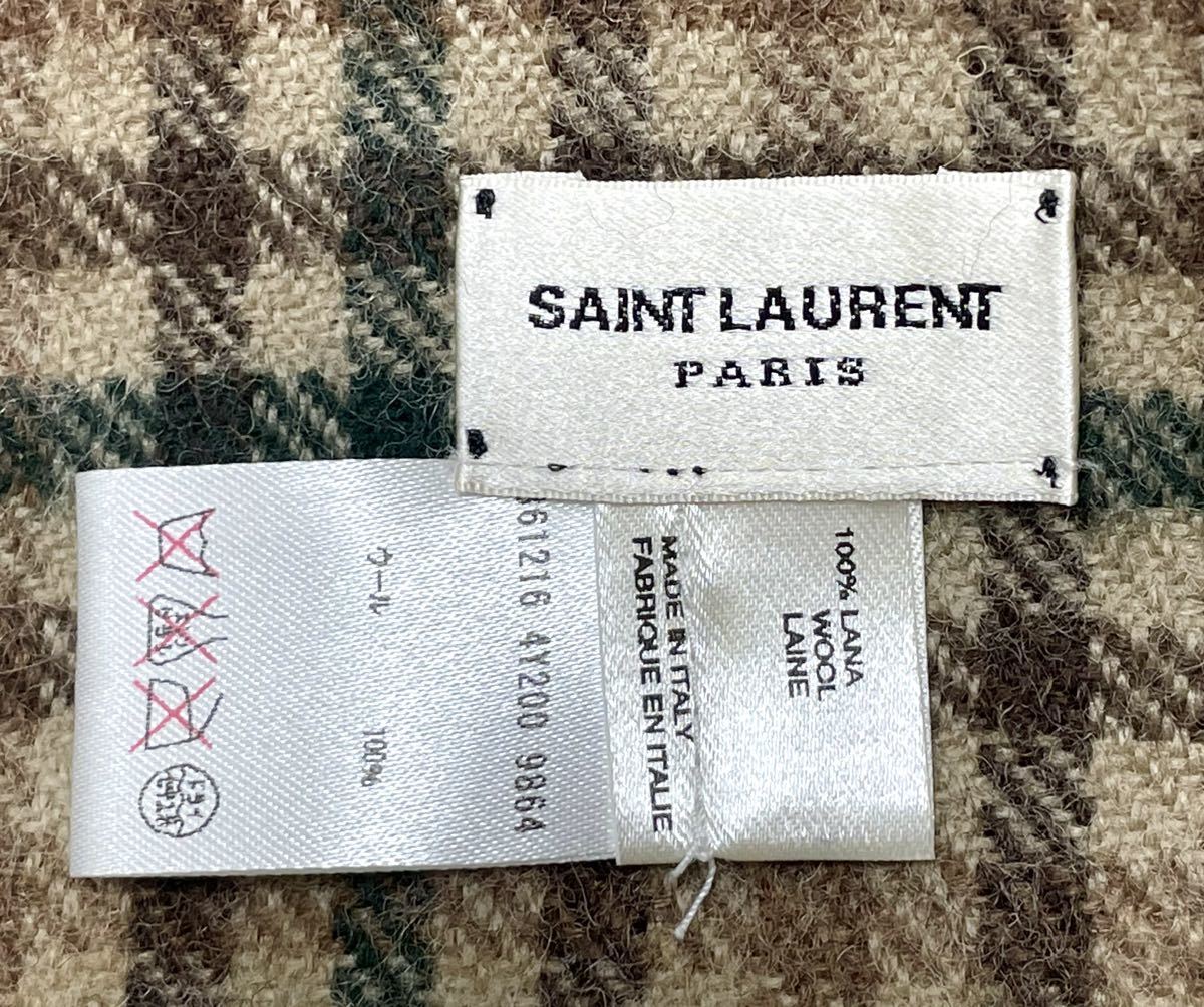 14AW ファーストルック サンローランパリ チェックマフラー ストール Saint Laurent Paris エディスリマン_画像5