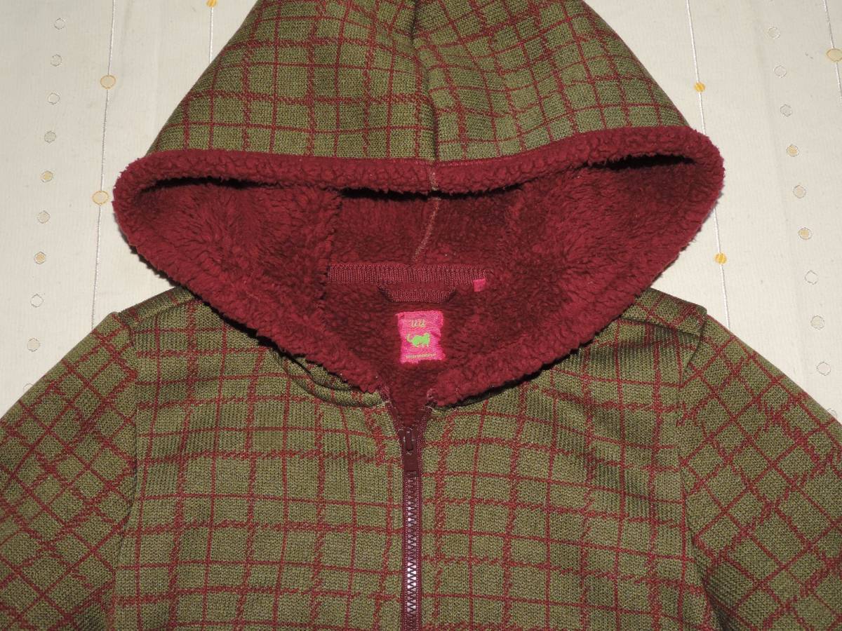 * red .. series print inside side boa khaki manner long sleeve knitted Parker *130 centimeter *