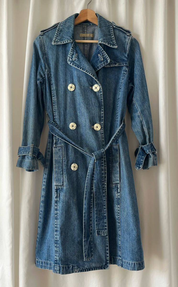 ヴィンテージ ** 90s とっても素敵なデニムのトレンチコート vintage coatの画像1