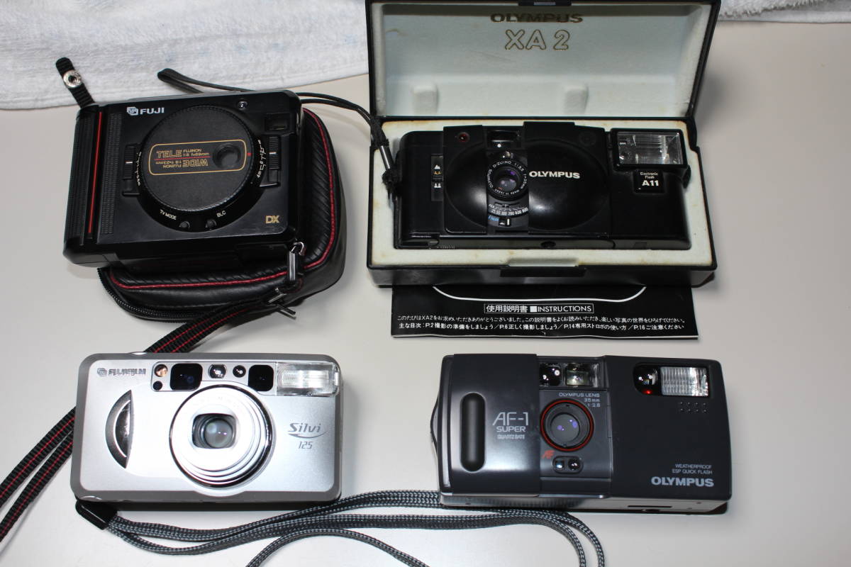Fuji TW-3,Silvi125 OLYMPUS XA2 35mm,AF-1super 計4台　未チェックにつきジャンク品　フィルムカメラ_画像1