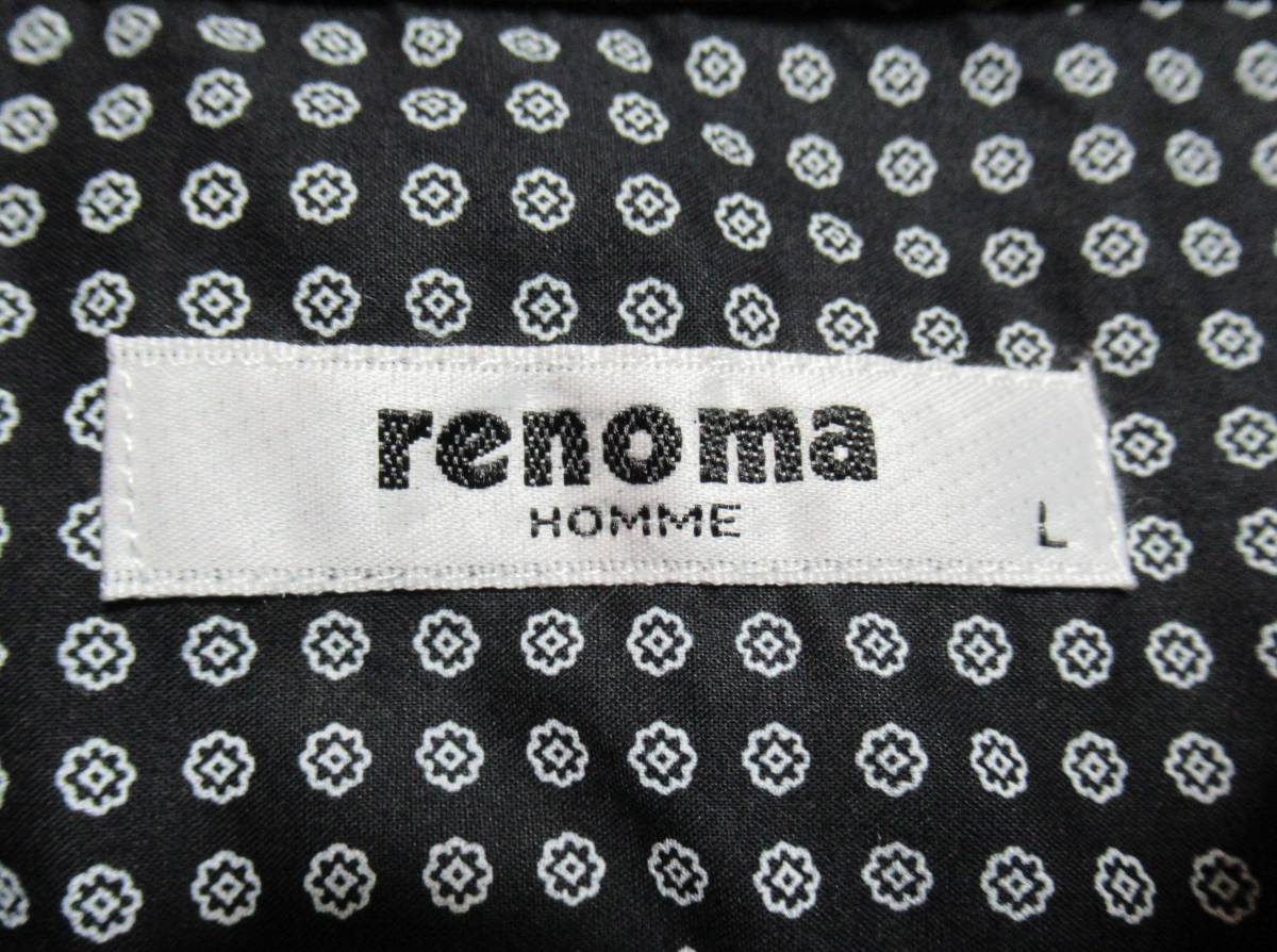 美品★renoma HOMME/レノマ オム/レノマオム◇シャツ 総柄 クレスト風 ヒドゥンボタンダウン ワイドカラー 美濃屋株式会社_画像6