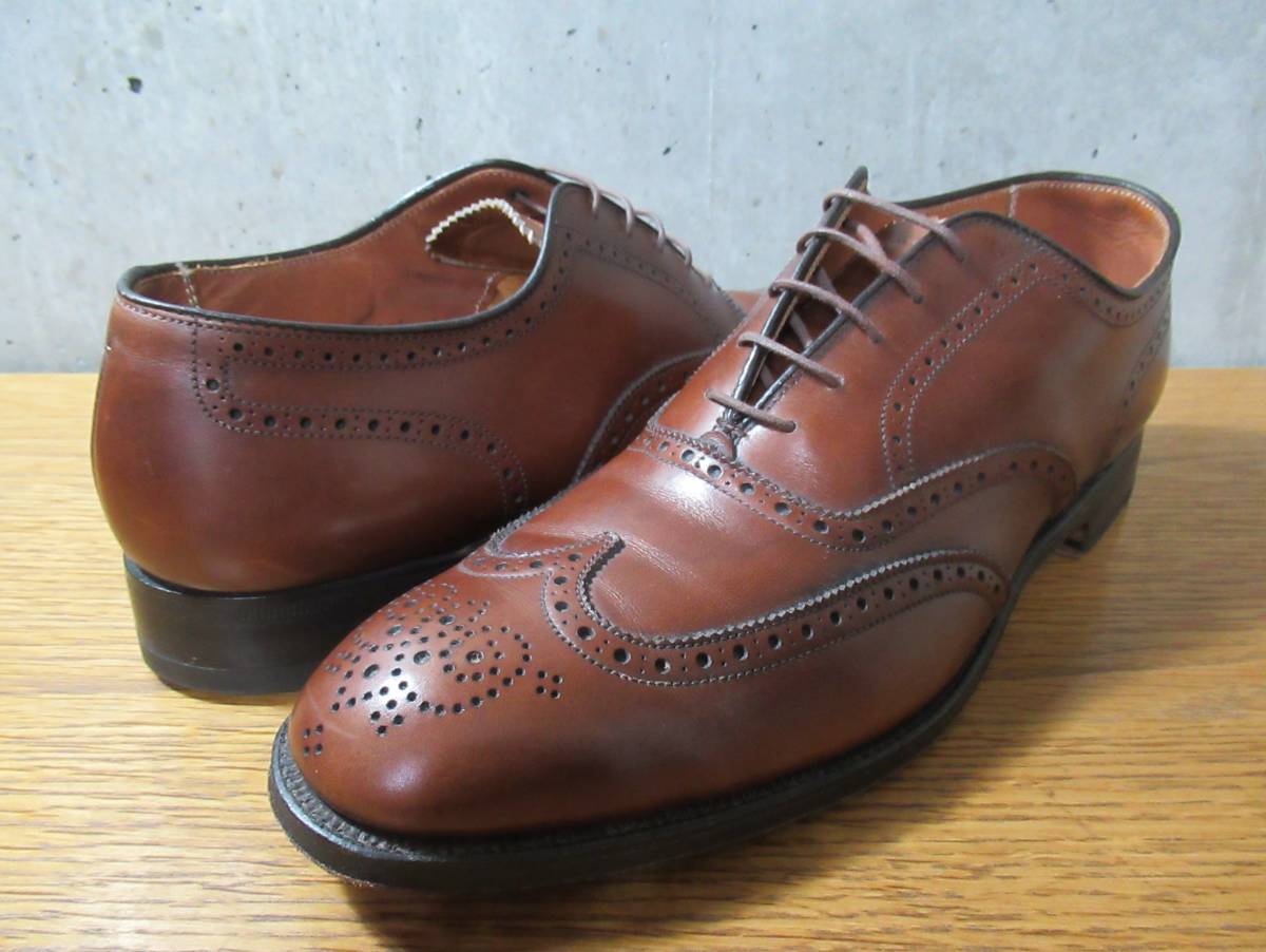 VINTAGE オールド 旧ロゴ★ALDEN/オールデン▲シューズ ウィングチップ 1975年製 11A ナローサイズ 希少サイズ_画像2