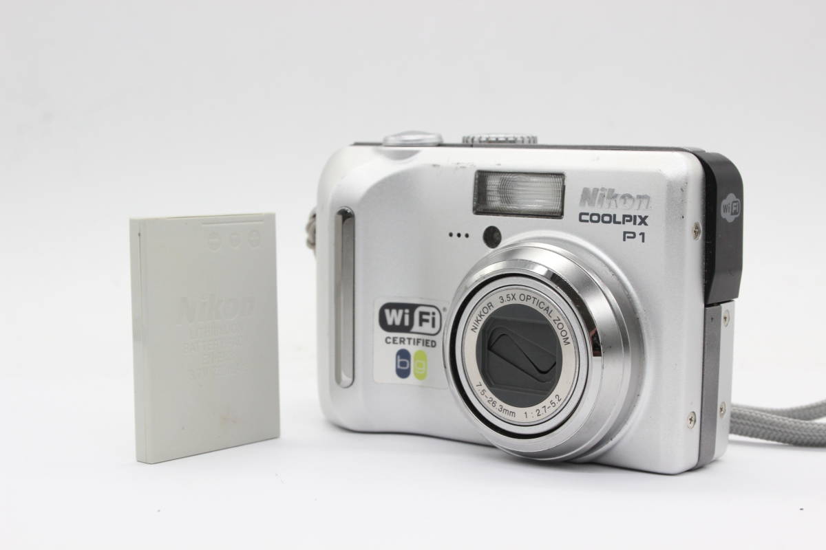 [ returned goods guarantee ] Nikon Nikon Coolpix P1 Nikkor 3.5x battery attaching compact digital camera s1737
