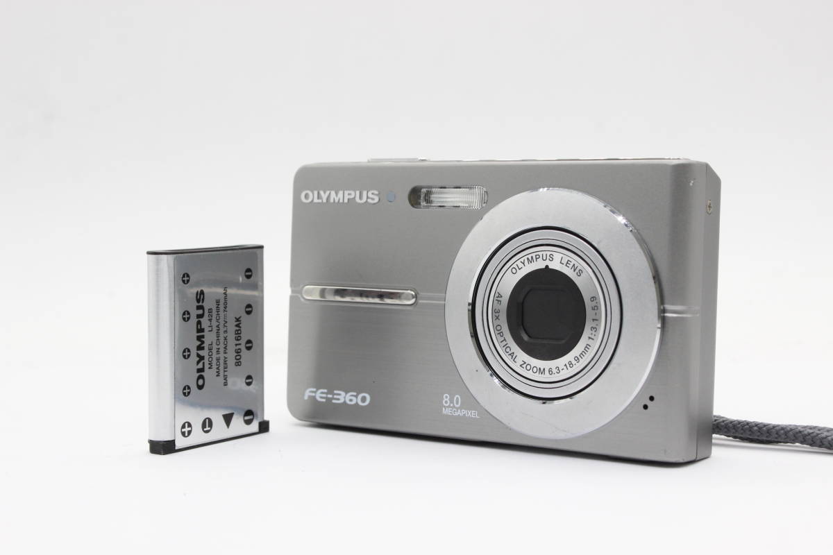 【返品保証】 オリンパス Olympus FE-360 AF 3x バッテリー付き コンパクトデジタルカメラ s1745