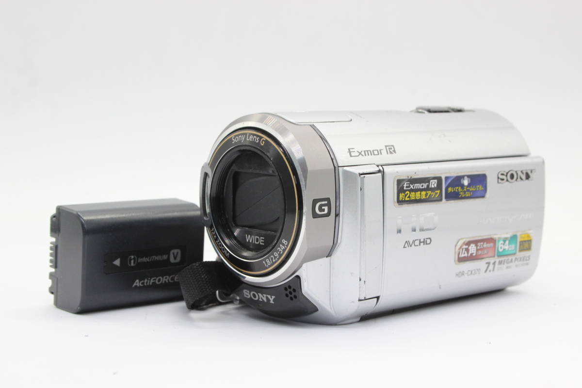 【返品保証】 【録画再生確認済み】ソニー Sony HANDYCAM HDR-CX370 バッテリー付き ビデオカメラ s1760の画像1