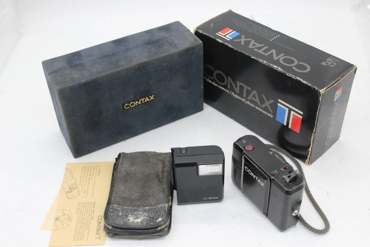 [ returned goods guarantee ] [ origin box attaching ] Contax Contax T black Carl Zeiss Sonnar 38mm F2.8 T* strobo attaching compact camera s1860