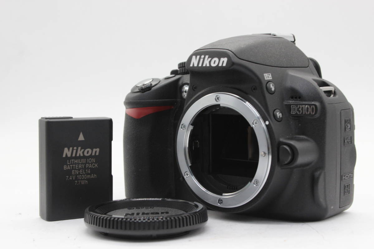 【返品保証】 ニコン Nikon D3100 ブラック バッテリー付き ボディ s2050カメラ、光学機器