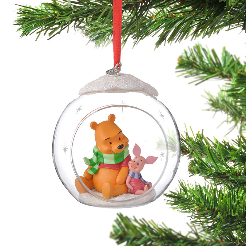  Disney store ( Pooh & Piglet ) ornament ( glass ball ) ornament ( Winnie The Pooh & Piglet ) ornament 