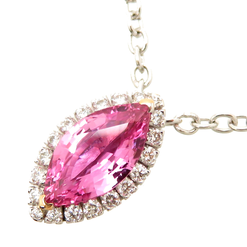 [. talent head office ]Picchiottipikyoti7121-31316 K18WG K18PG 1.37ct pink sapphire necklace K18 white gold DH77438