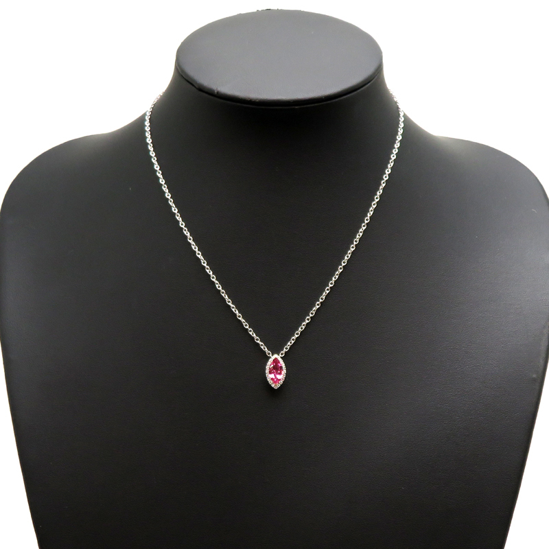 [. talent head office ]Picchiottipikyoti7121-31316 K18WG K18PG 1.37ct pink sapphire necklace K18 white gold DH77438