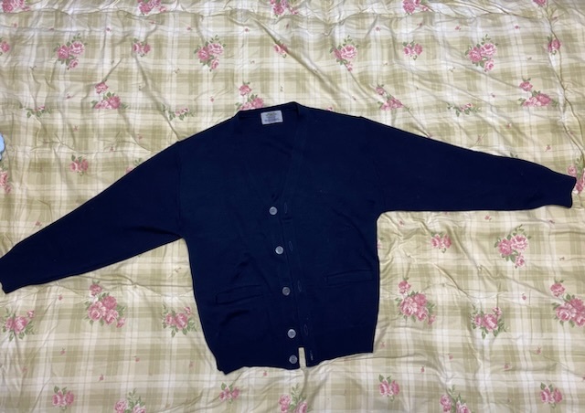 VULGARIS Cardigan navy blue M size5 bottoms 2 front pockets_画像3