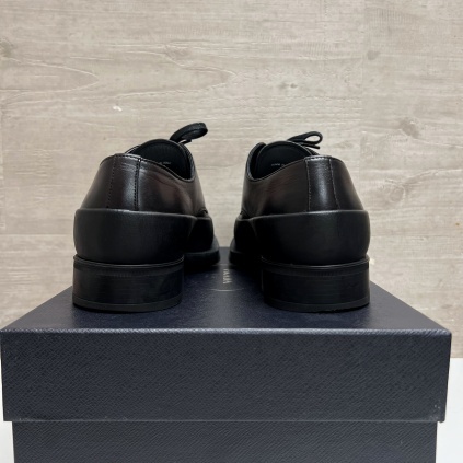  PRADA プラダ 22AW antique leather derby shoes 定価163900円程 レザーシューズ 7 1/2 【中目黒b10】_画像3
