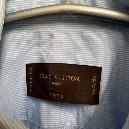 名作 Louis Vuitton 【中目黒B10】 size39 ブルー ストライプシャツ