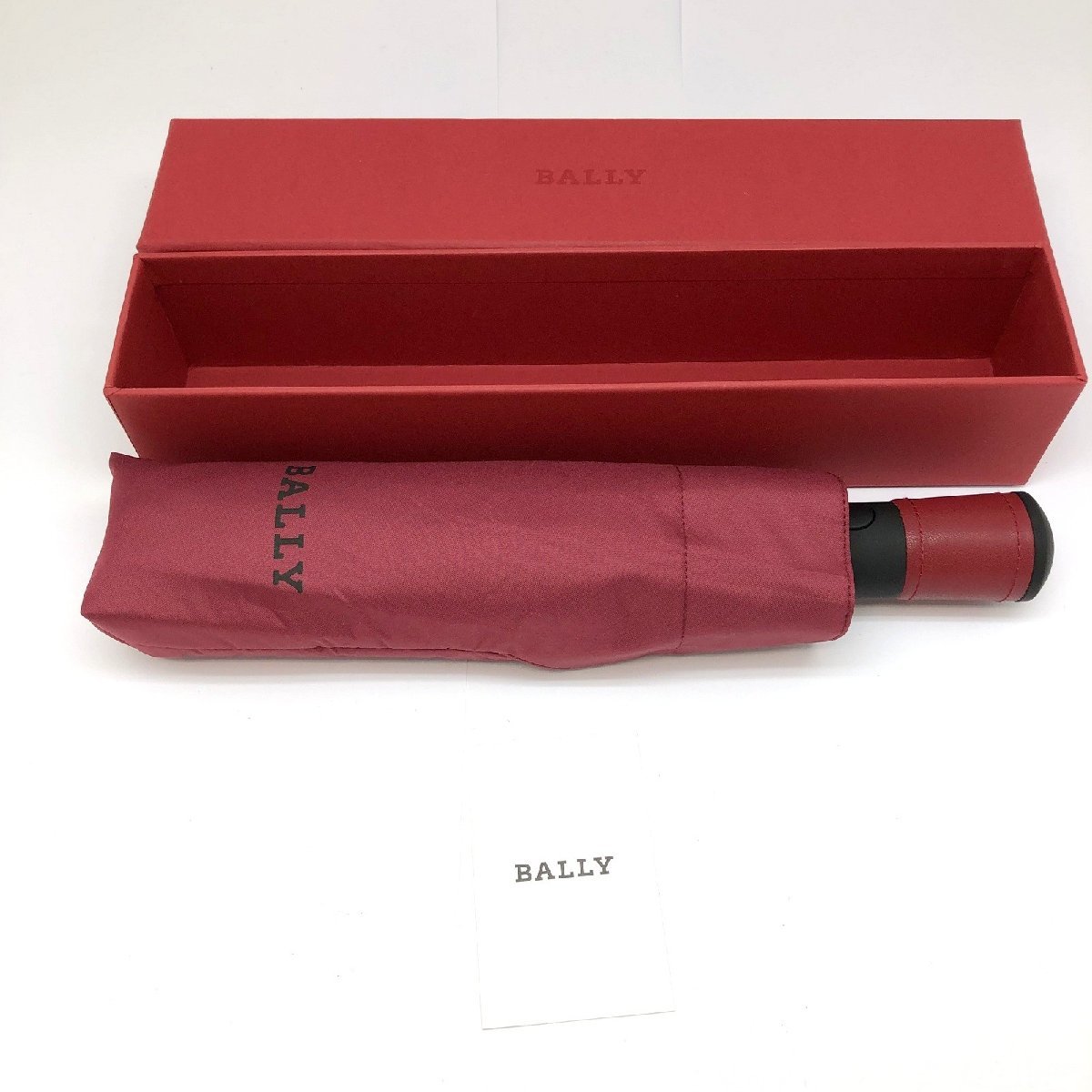 BALLY バリー 【5438D】 折り畳み傘 ノベルティ ワインレッド 箱