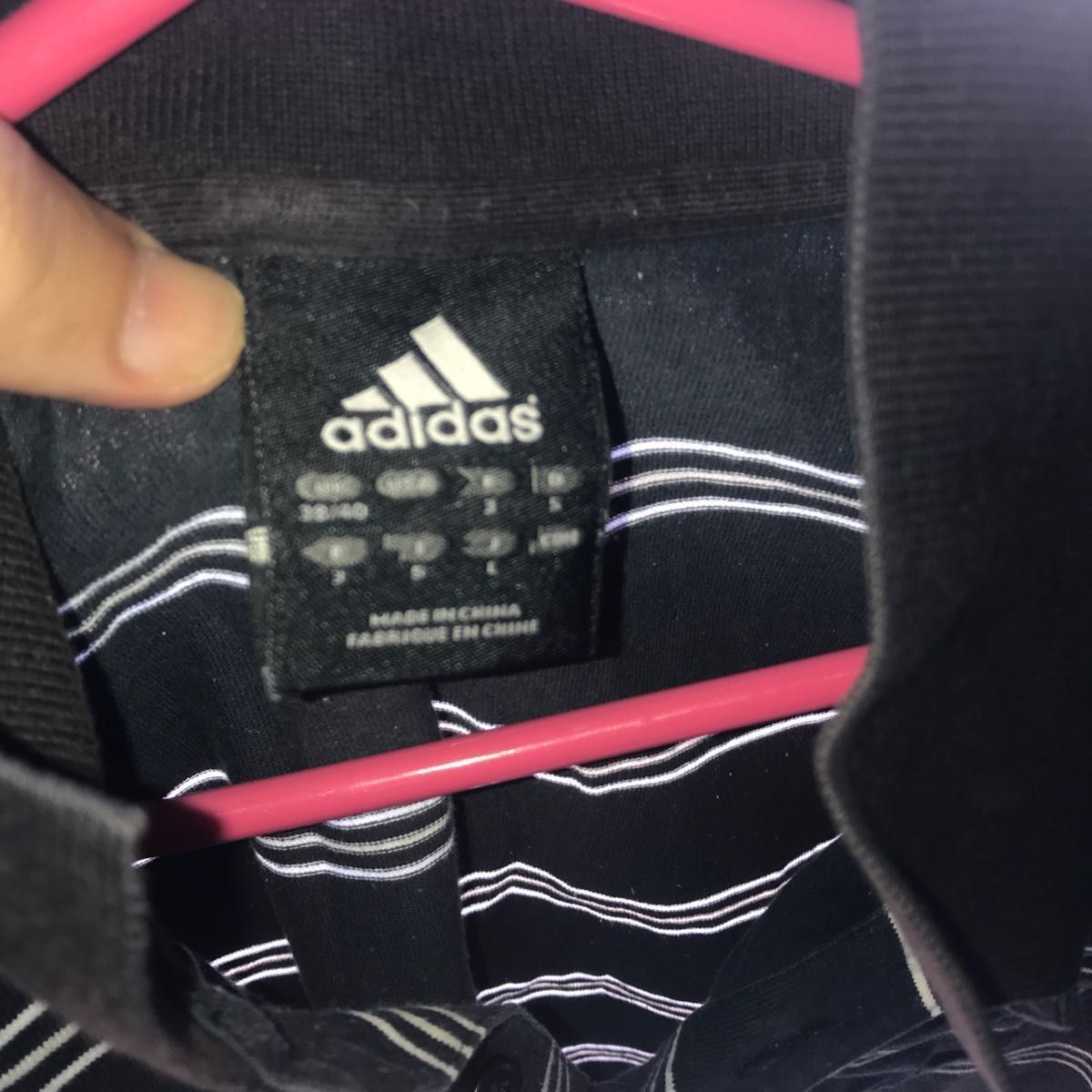 【訳あり】adidas  ポロシャツ　Lサイズ ポロシャツ肩幅45cm身幅55cm袖丈25cm着丈59cm