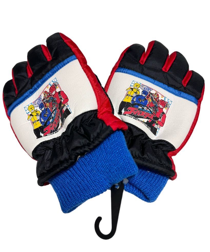 tomokni Special Mission Squadron Go Busters snow glove ski gloves gloves for children Kids 5 -years old ~6 -years old for black color × red color 