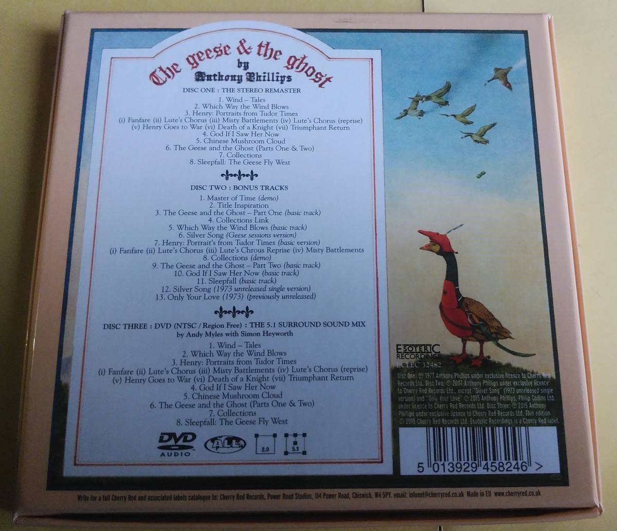 【2CD+DVD/リマスター/ハイレゾ/5.1ch】The Geese & The Ghost：Anthony Phillips アンソニー・フィリップス ～ Esoteric Recordings_紙製BOX　裏