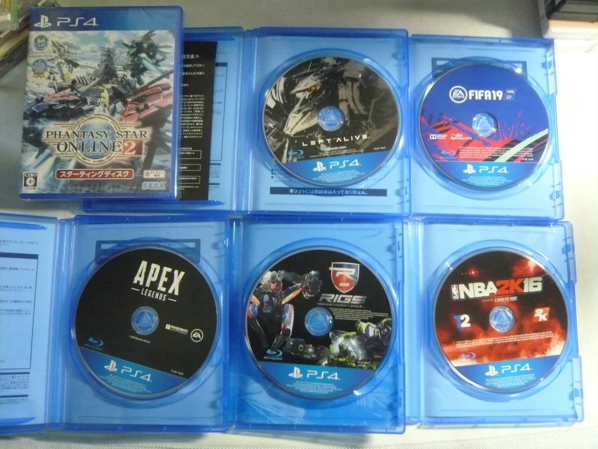 レ　未開封1本含む ゲームソフト6本セット■PS4　LEFT ALIVE/ファンタシースターオンライン2/FIFA19/APEX/リグス/NBA2K16　中古_画像3