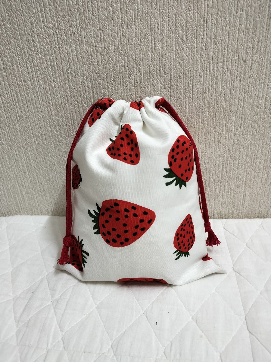  pouch lunch sack glass sack girl pouch strawberry pattern 