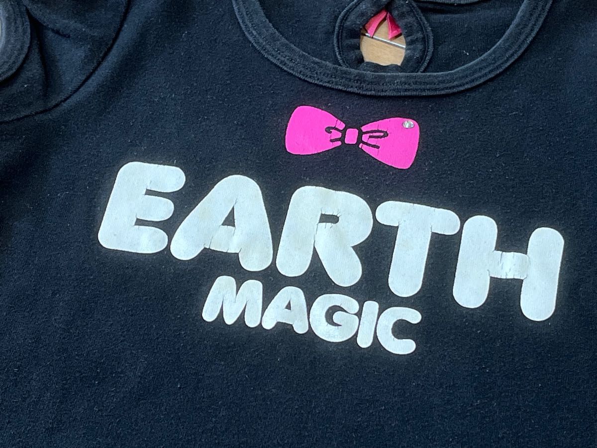 EARTH MAGIC  アースマジック カットソー　130  半袖Tシャツ　パフスリーブ　リボン