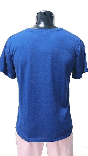 1円！メンズ プリントTシャツ　ラバーロゴプリントTシャツ　ブランドTシャツ　ブルー　 M 00065_画像3