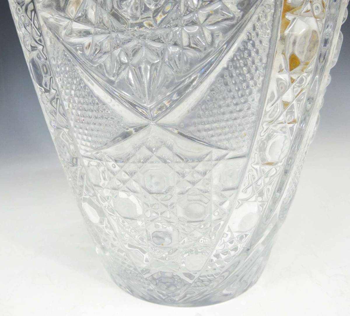 ◆(TD) 昭和レトロ 硝子製 花瓶 高さ：約26cm カメイガラス クリスタルガラス フラワーベース 亀井 KAMEIGLASS インテリア雑貨_画像7
