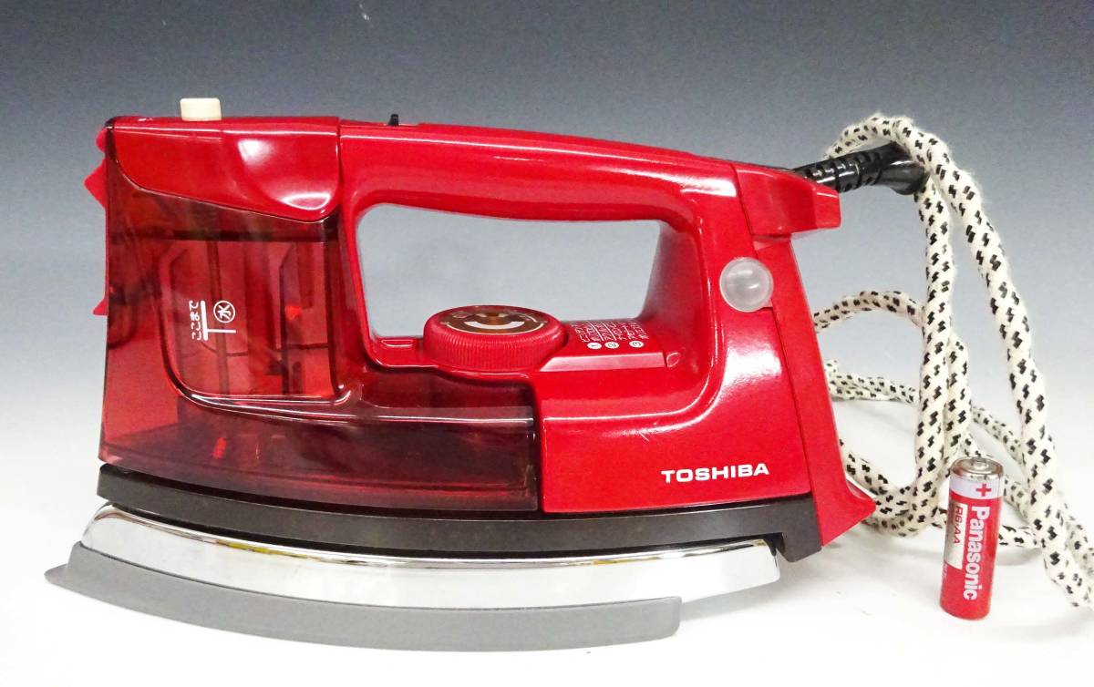 *(TD) Showa Retro steam iron electrification has confirmed TA-703S red TOSHIBA Toshiba mie long mie long box attaching owner manual attaching . that time thing 