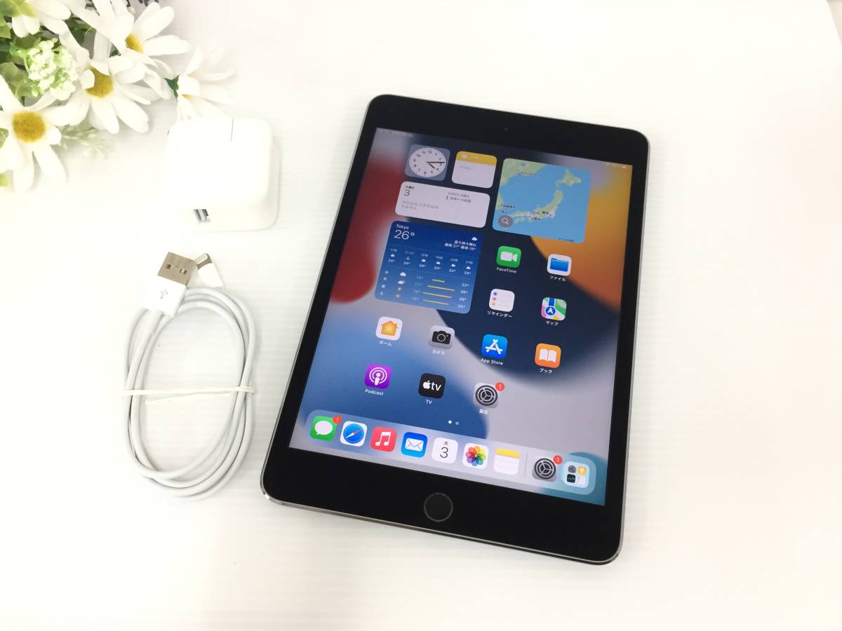〇【美品】Apple iPad mini 4 Wi-Fiモデル 128GB A1538(MK9N2J/A) スペースグレイ 動作品