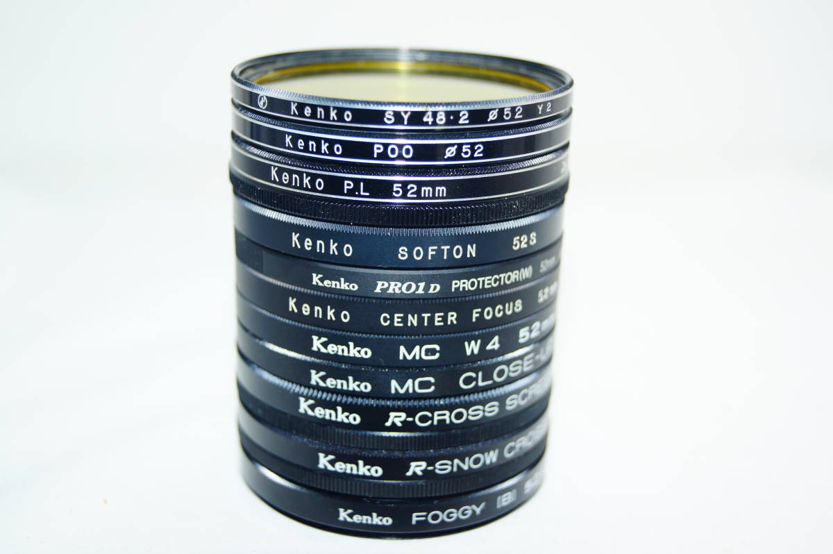 Kenko 52ｍｍ 11個セット FOGGY R-CROSS R-SNOW CROSS SOFTON PRO1D プロテクター PL Y2 ｐ0O W4 センターフォーカス クローズアップNo2