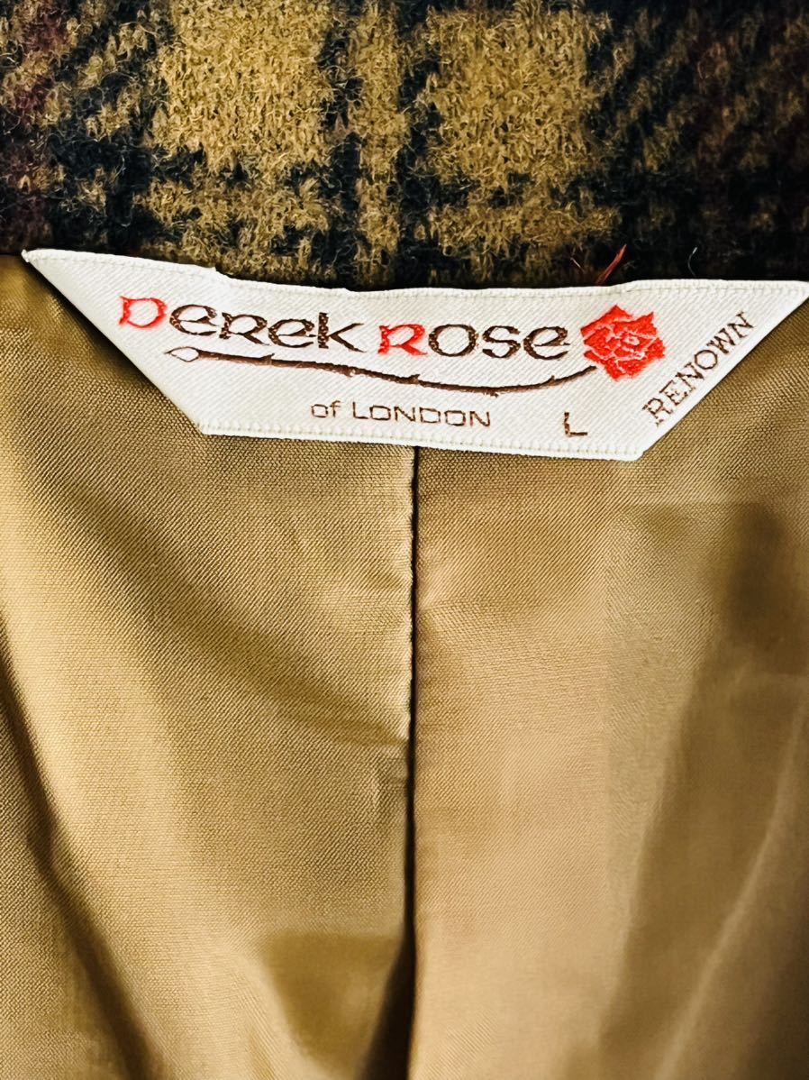 70s 70年代 デッドストック ストーキング ショールカラー derek rose デレクローズ カシミヤ カシミア ウール ガウン コート  ビンテージ
