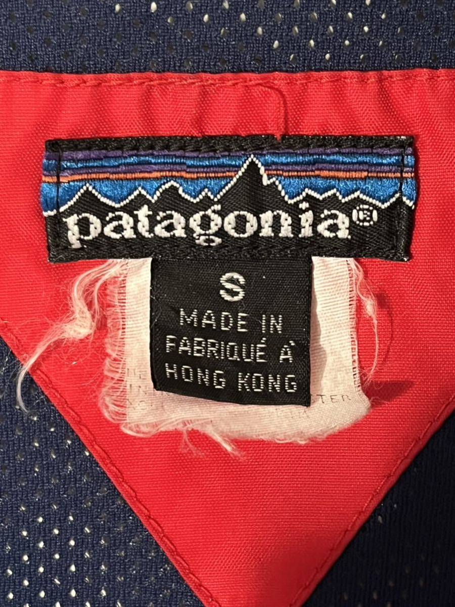 90s 90年代 92年 秋冬 パタゴニア patagonia インショアフォールウェザー ジャケット ナイロン パーカ フード タグ USA 古着 香港製 赤_画像7