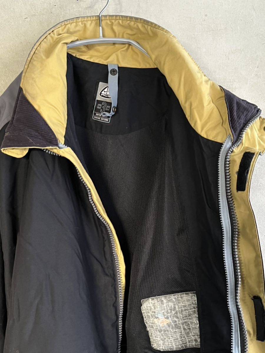 90s 90年代 NIKE ナイキ ACG COUCHE EXTERNE EXTERNE ダウン ジャケット スウッシュ ナイロン ブルゾン ブラック 黒 ビンテージ グレー_画像4