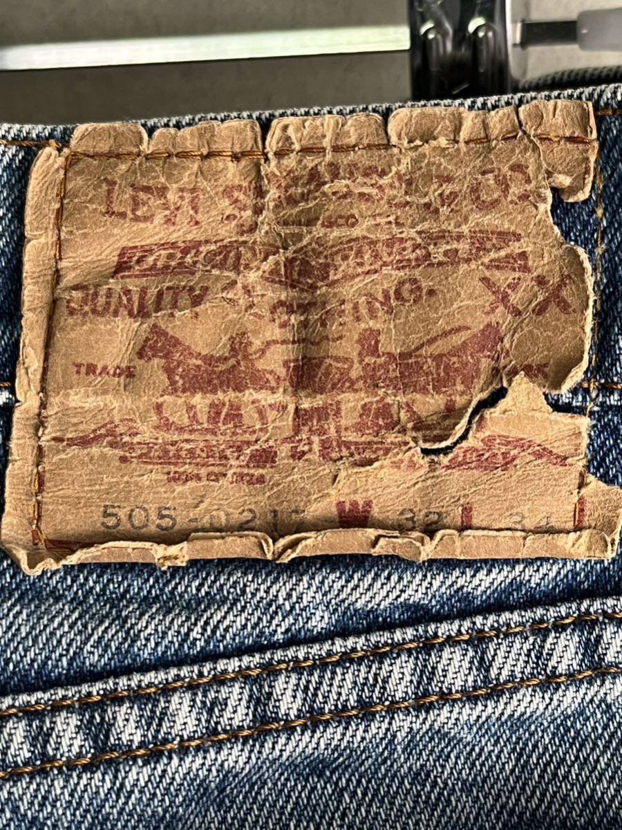 80s 80年代 88年 リーバイス levis 505 0217 ヒゲ デニム パンツ ジーンズ 古着 w32 ウエスト ビンテージ ジーンズ アメリカ ボタン裏359_画像6