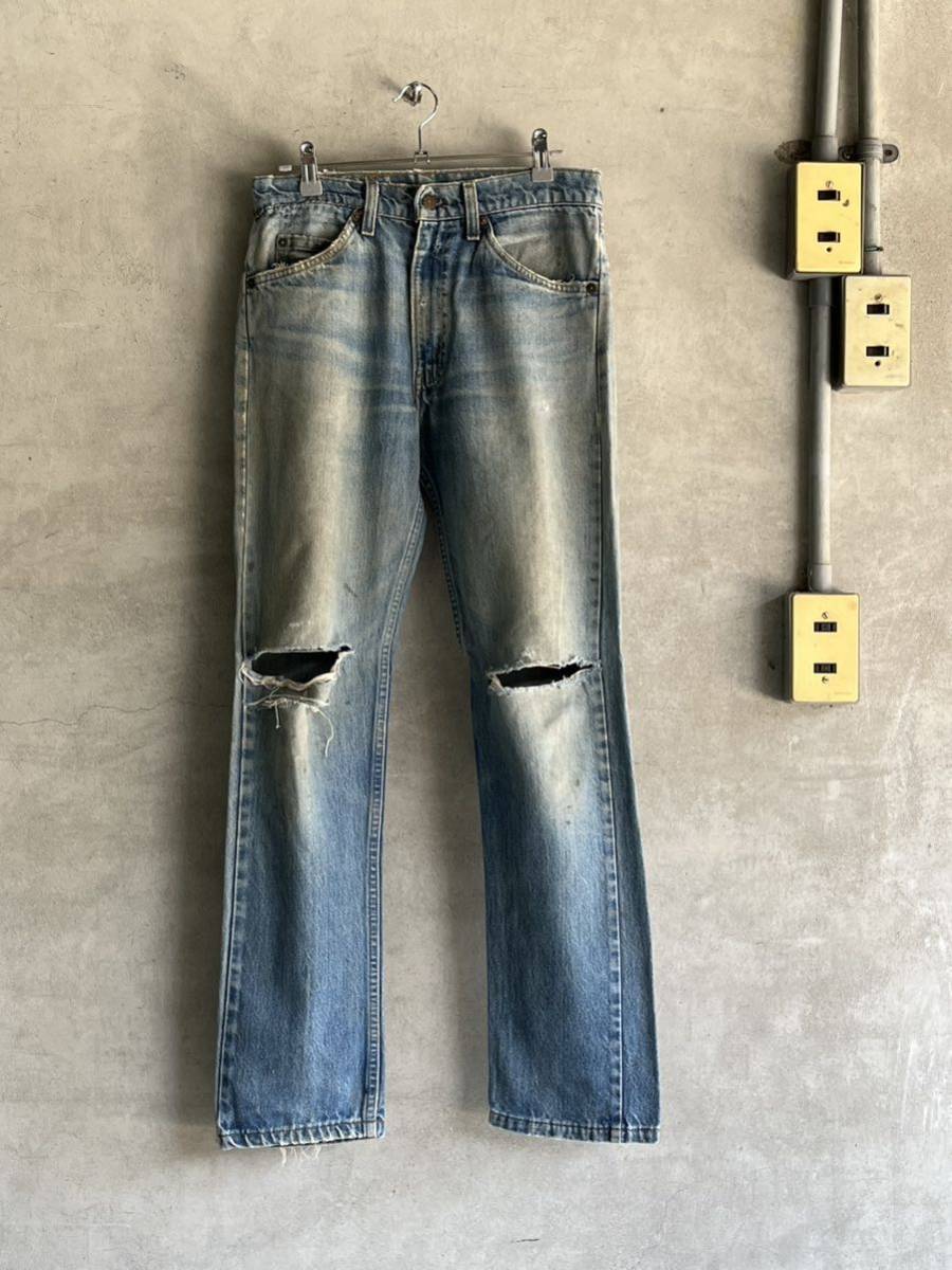 80s 80年代 リーバイス levis 20505 0217 505 オレンジタブ クラッシュ ダメージ ボロ デニム パンツ ジーンズ USA 古着 w30 ビンテージ_画像2