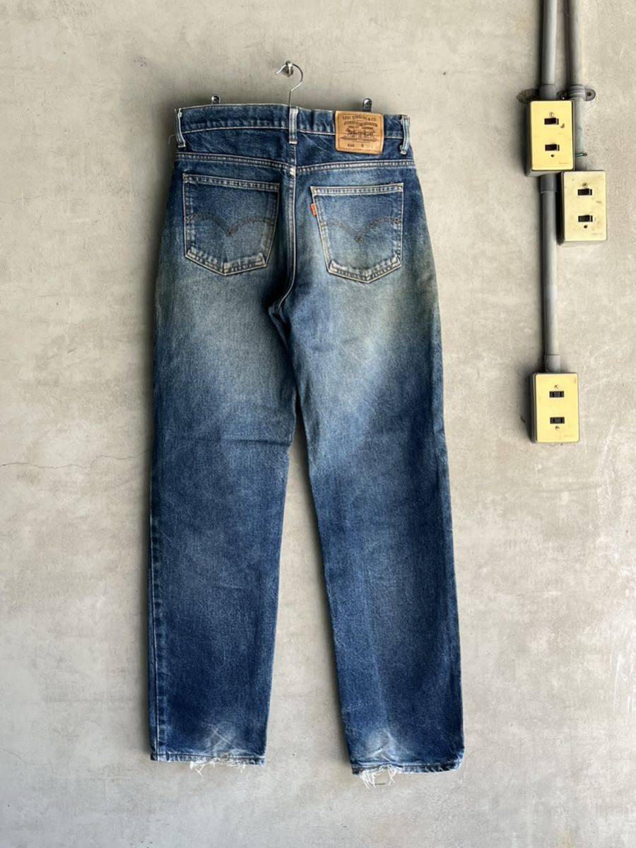 90s 90年代 98年 ビンテージ リーバイス 610 levis デニム パンツ スリム テーパード 606 605 後継 古着 オレンジタブ ボタン裏359_画像3