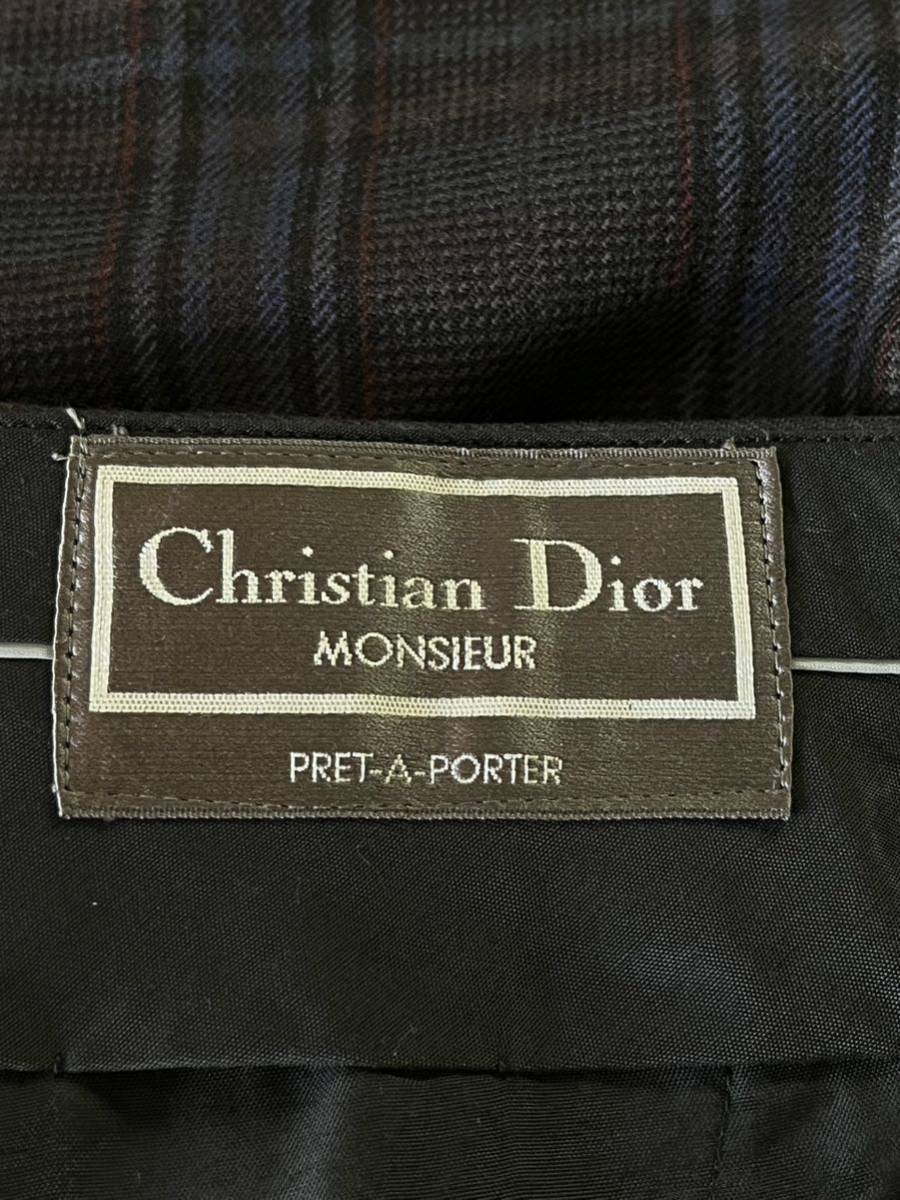 Christian Dior MONSIEUR クリスチャン ディオール モンシェール スラックス グレン チェック グレー ストレート パンツ  ブランド 柄