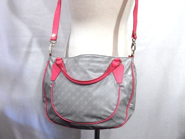 GHERARDINI ゲラルディーニロゴレザーハンドバッグ-