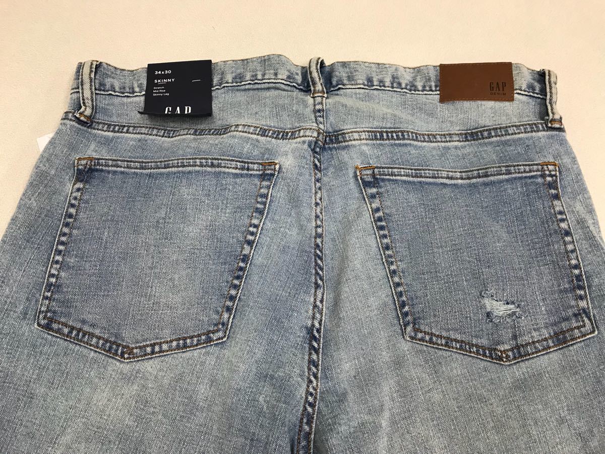 ●GAP●新品●デニム●スキニー●ウエスト86cmX股下76cm●ギャップ●USED加工●色落ち・穴あき●ジーンズ●ストレッチ入り●RO1-1_画像4