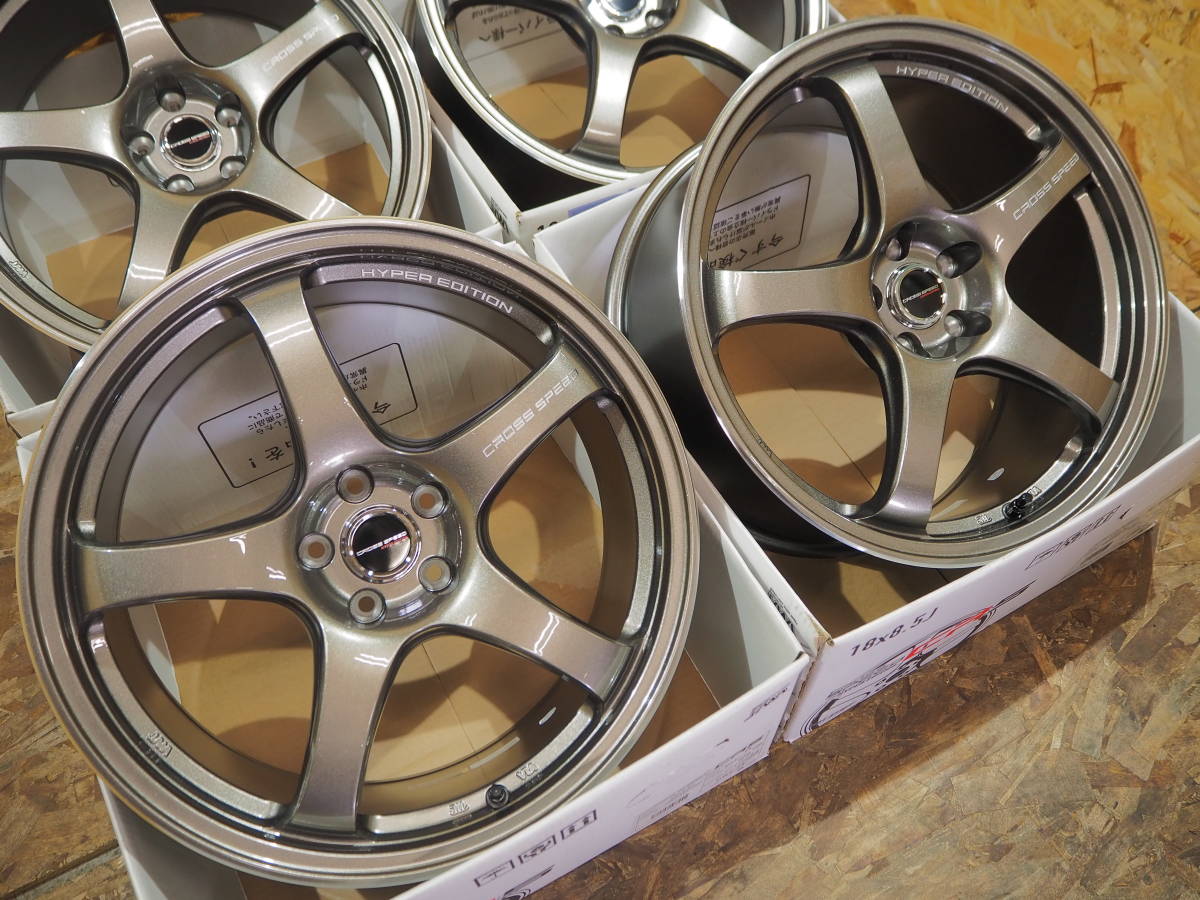 ★軽量★18inch 8.5J+45 5H100 新品 人気 クロススピードCR5 ホイール1台分 タイヤset可能 COROLLASPORT CELICA PRIUS 86 BRZ IMPREZA BZ_画像2