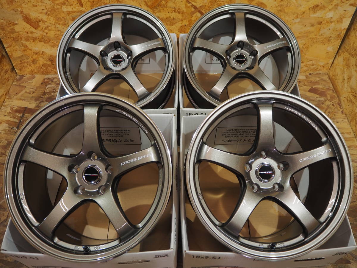 ★軽量★18inch 9.5J+35 5H114.3 新品 人気 クロススピードCR5 1台分 タイヤset可能 RX-7 RX-8 SUPRA SKYLINE GTR R34 FAIRLADY Z ブロンズ_画像1