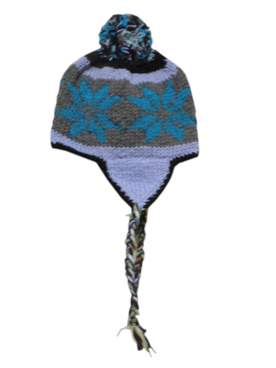 ■☆アジアン衣料　手編みの耳あて付きネパールの帽子（NH-31）_画像1